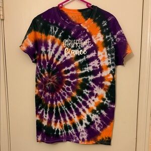 Tie-Dye Girlfriend to Fiancé T-Shirt Size M